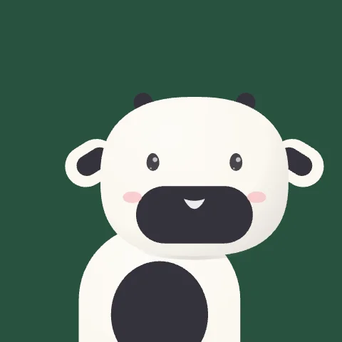 Sleepy Cow — free animated cow mascot logo