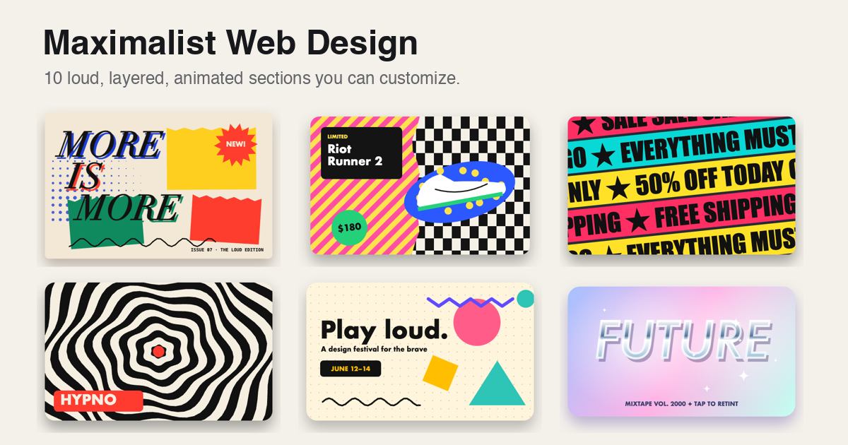 Wesbite Animation Maximalist Web Design Examples: 10 Animated, Customizable Elements ...